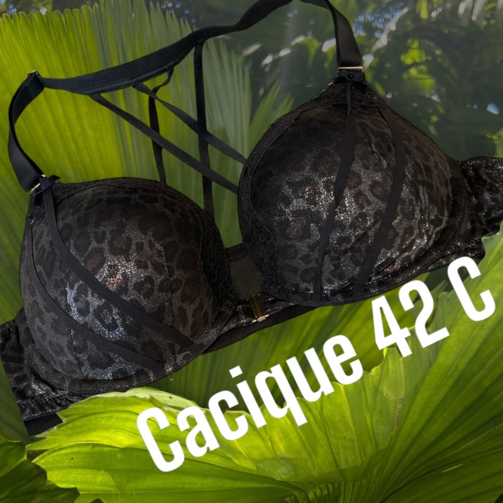 Cacique Boost Plunge Cheetah Bra, 42 C